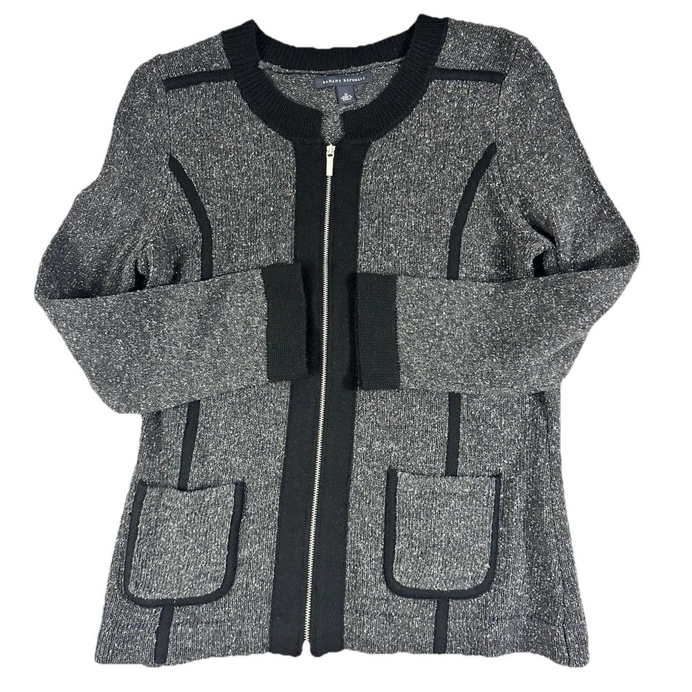 VTG Banana Republic Wool Silk Quiet Luxury Capsule Wardrobe Cardigan Women's M